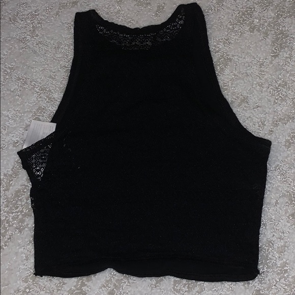 Black Lace Crop Top - Picture 3 of 3